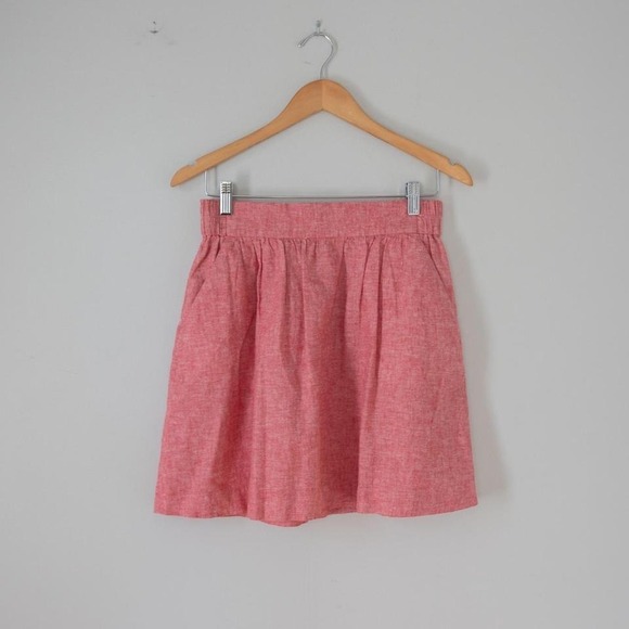 LOFT Dresses & Skirts - Ann Taylor Loft Red Linen Skirt